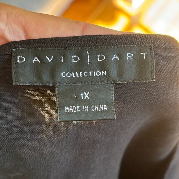 DAVID DART 100% Linen Lightweight Oversized Silk Trim Button Front Shirt SZ 1X - Picture 7 of 10